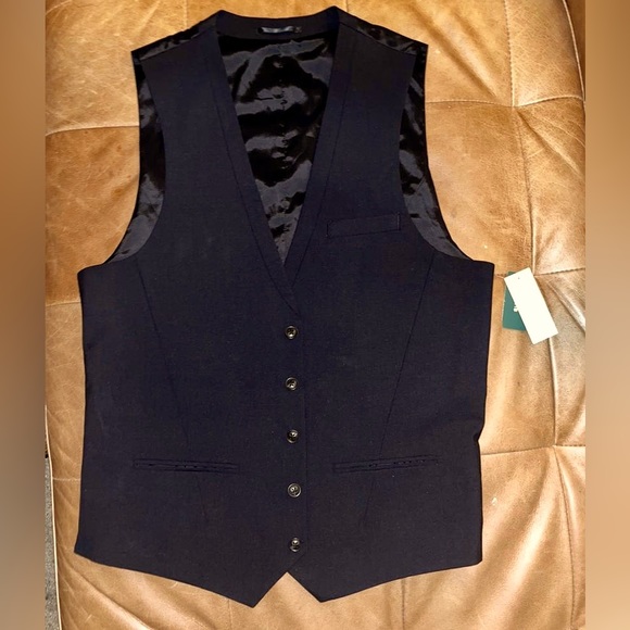 Men’s black waistcoat - Picture 1 of 10